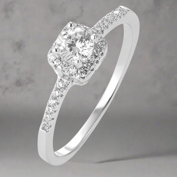 Silver zirconia ladies ring
