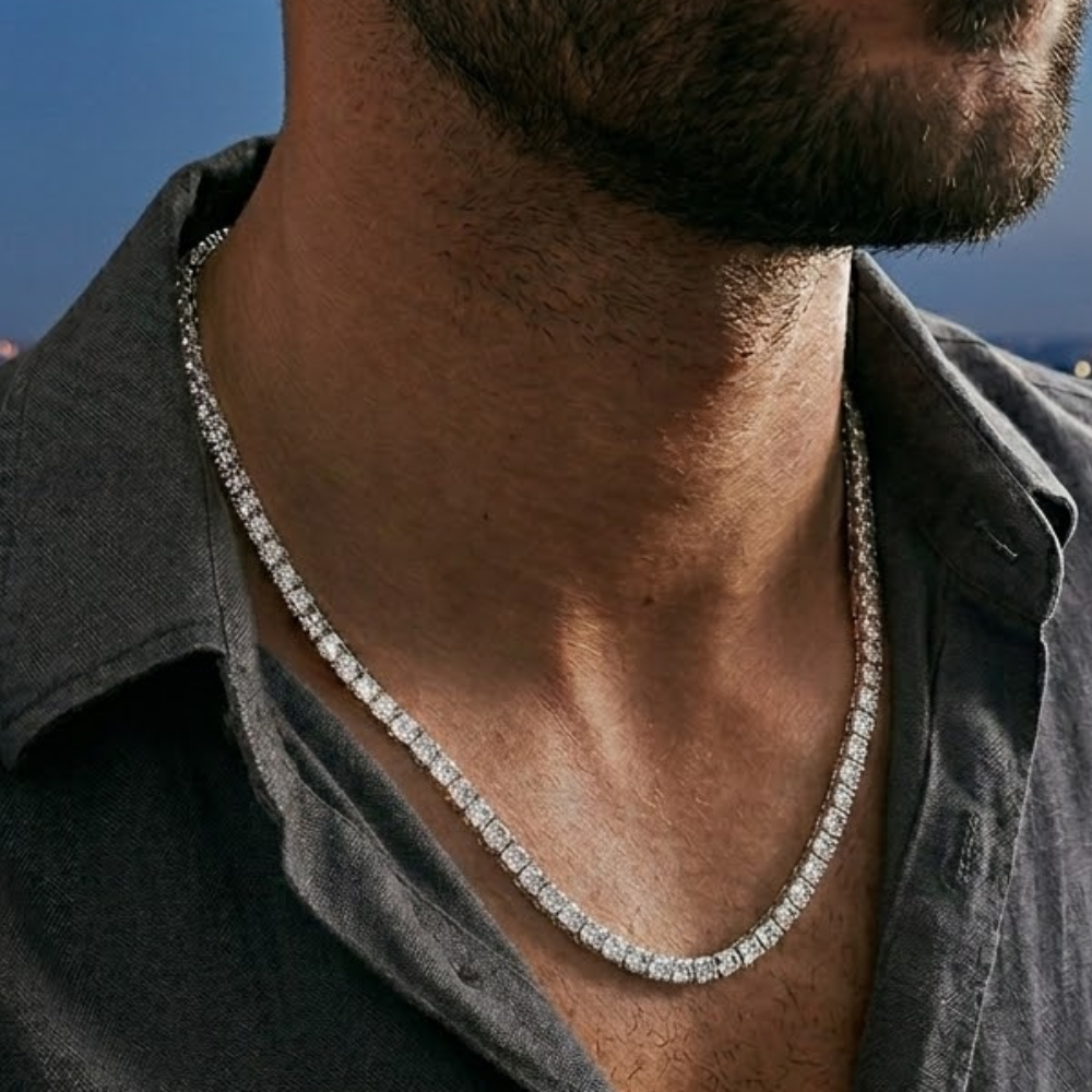 ZILVEREN 'TENNIS' MOISSANITE DIAMANTEN CHAIN - 925 ZILVER -