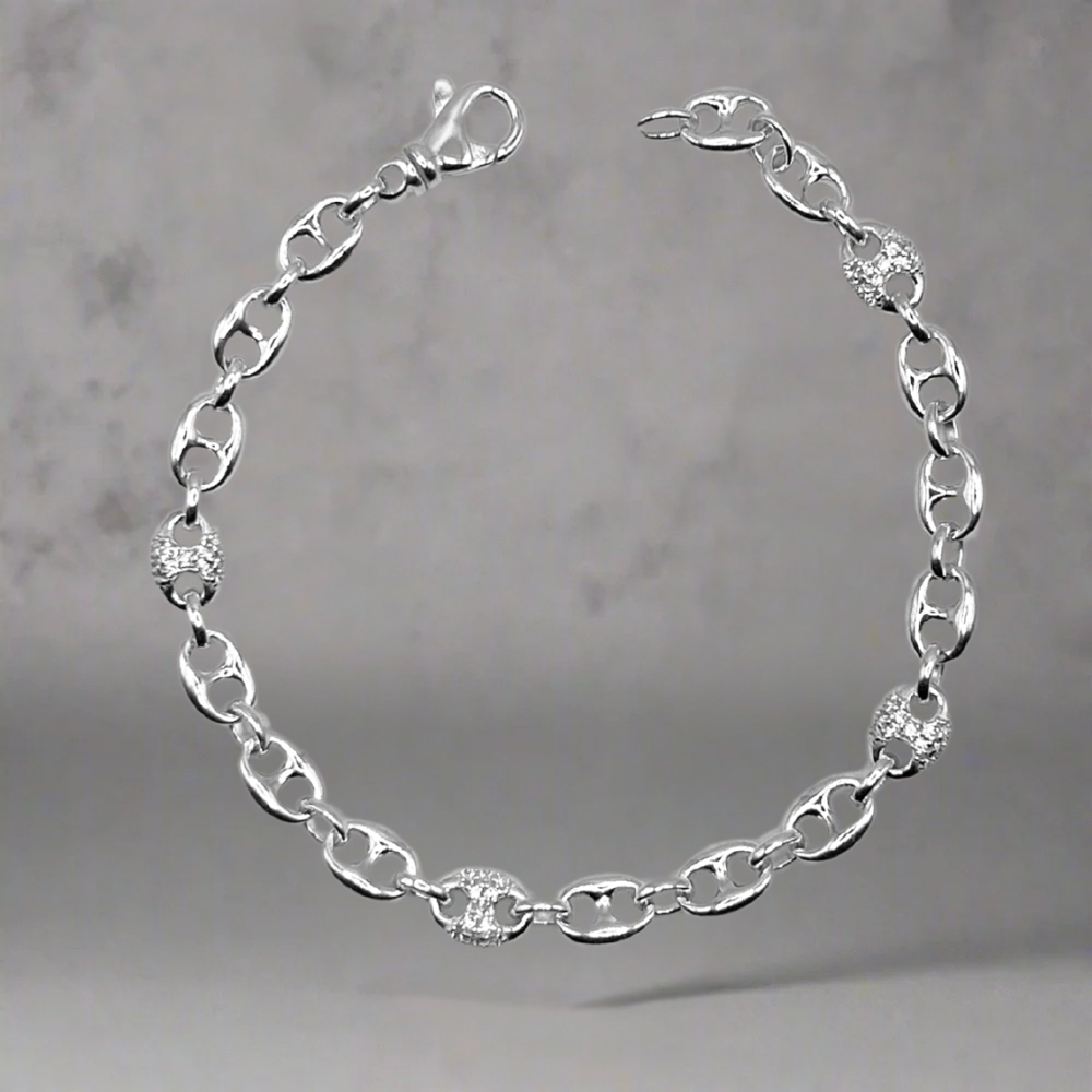 ZILVEREN LINK 7 MM ARMBAND - 925 ZILVER -