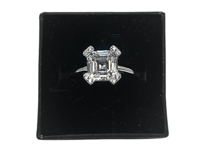 Witte vierkante ring - 925 zilver -