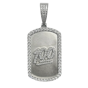 Zilveren 100 plaat hanger - 925 zilver -