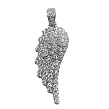 Iced out engel vleugel hanger - 925 zilver -