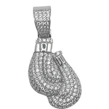 Fully iced out bokshandschoenen hanger - 925 zilver