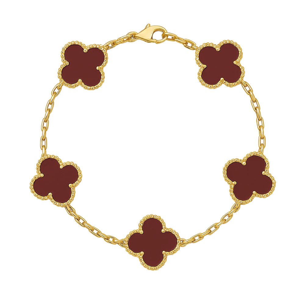 ZILVEREN 18KRT GOLDPATED KLAVER ARMBANDEN - 925 ZILVER -
