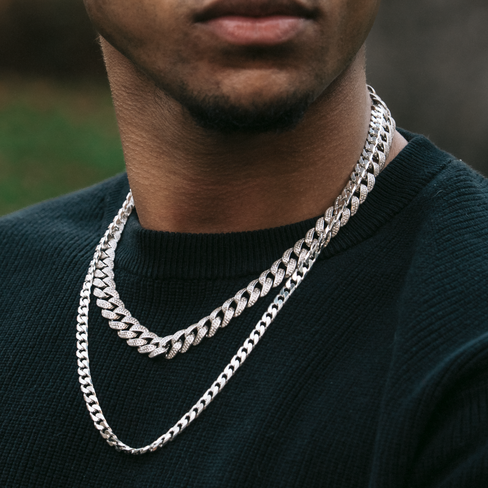 ZILVEREN PLATTE 'SCHAKEL' KETTING - 925 ZILVER -