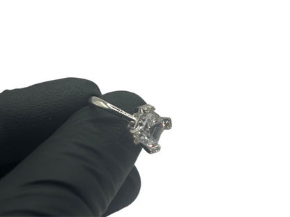 Witte vierkante ring - 925 zilver -