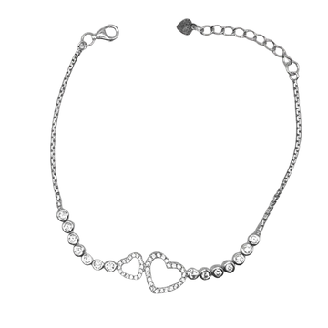 Zilveren hartjes armband - 925 zilver -