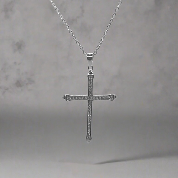 ICED OUT KRUIS KETTING L - 925 ZILVER -