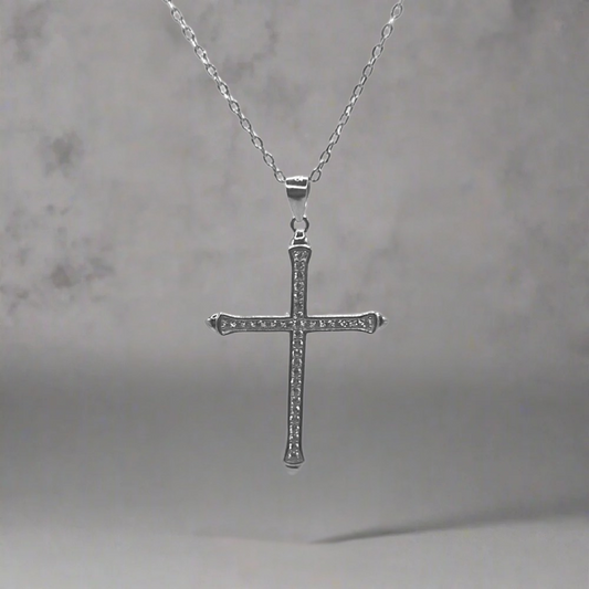 ICED OUT KRUIS KETTING L - 925 ZILVER -