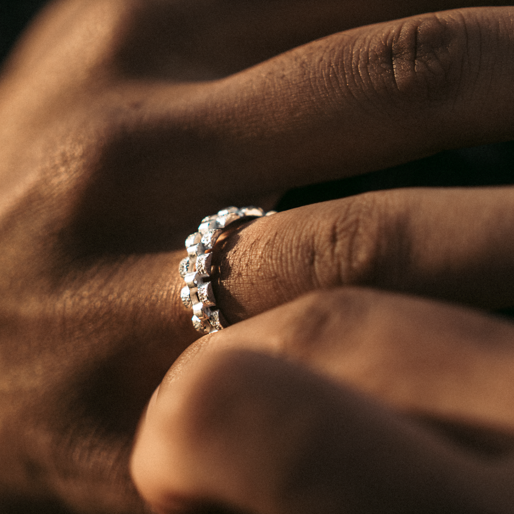 Silver link ring - 925 silver -