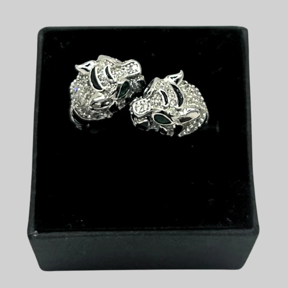 Panter ring iced out - 925 zilver -