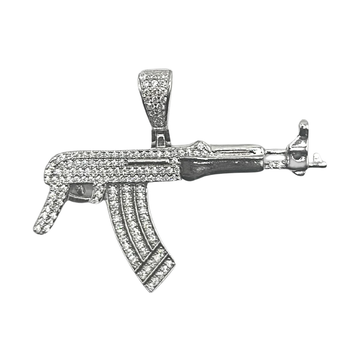 AK47 wapen hanger iced out - 925 zilver -