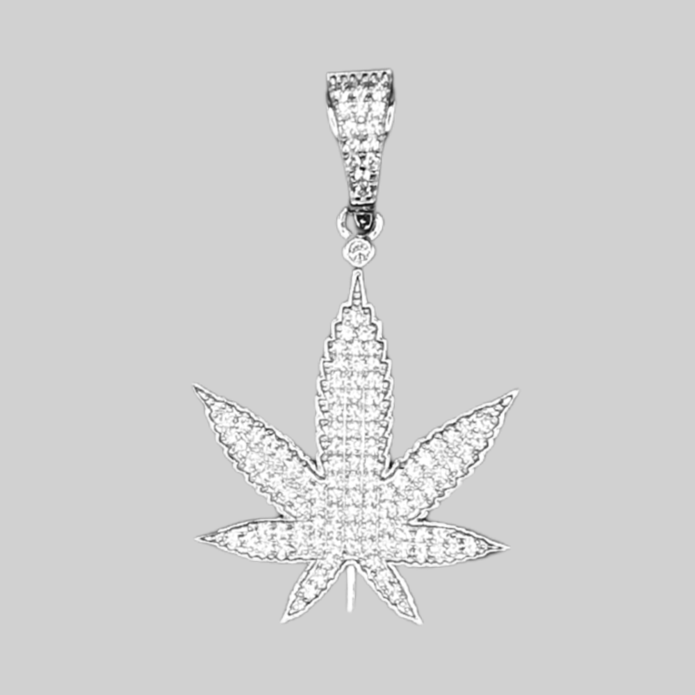 ZILVEREN ICED OUT 'PLANT' HANGER - 925 ZILVER -
