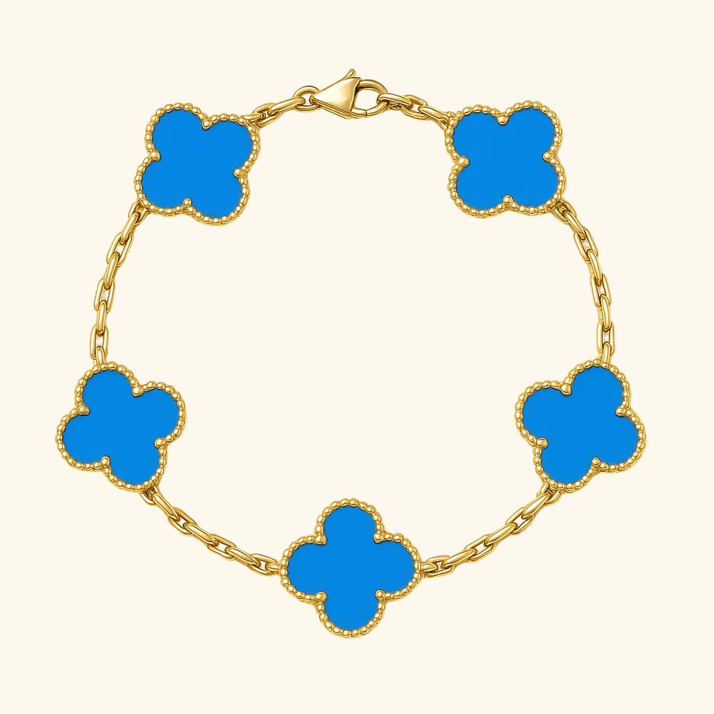 ZILVEREN 18KRT GOLDPATED KLAVER ARMBANDEN - 925 ZILVER -
