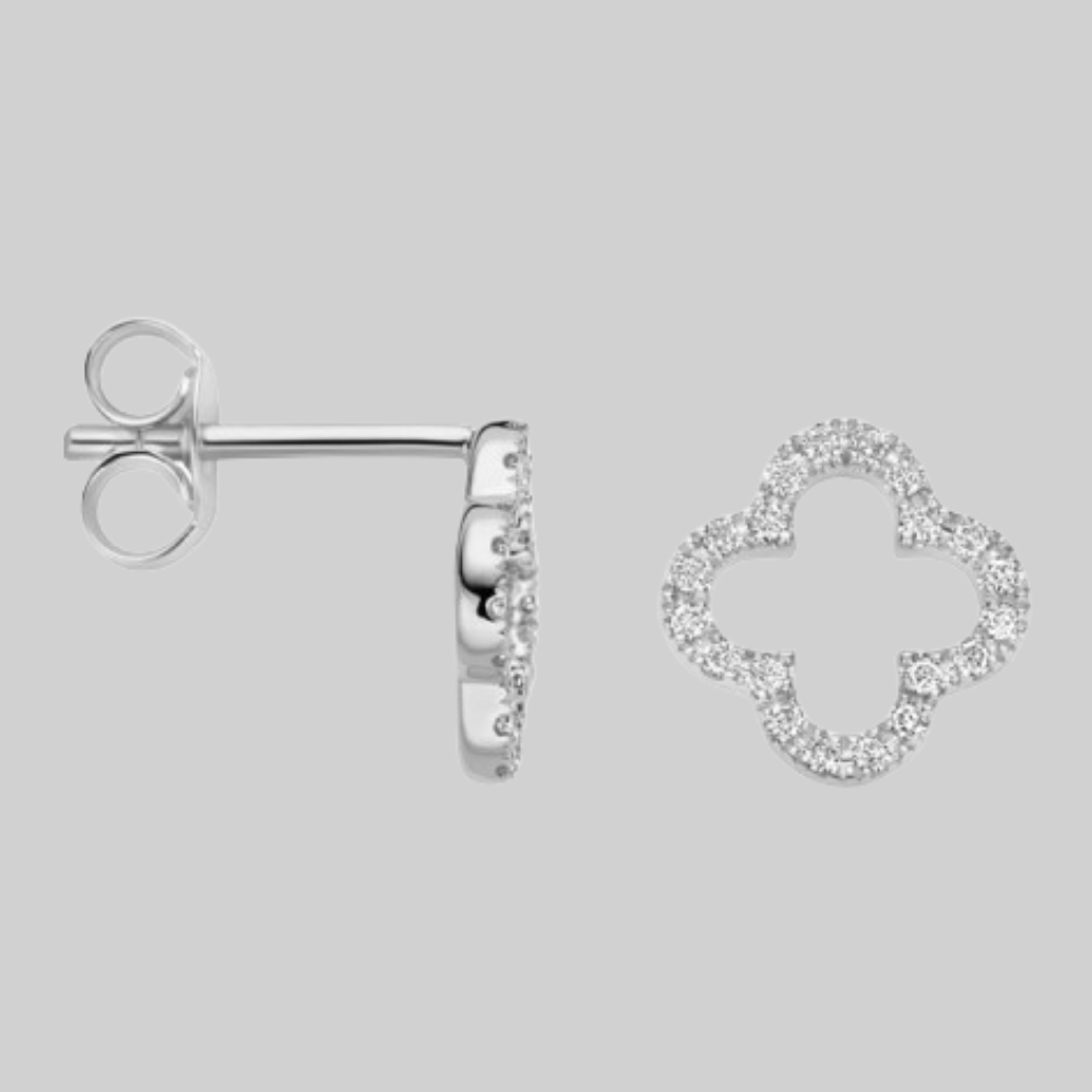 Silver clover earrings