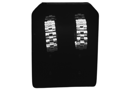 Silver link earrings long VI