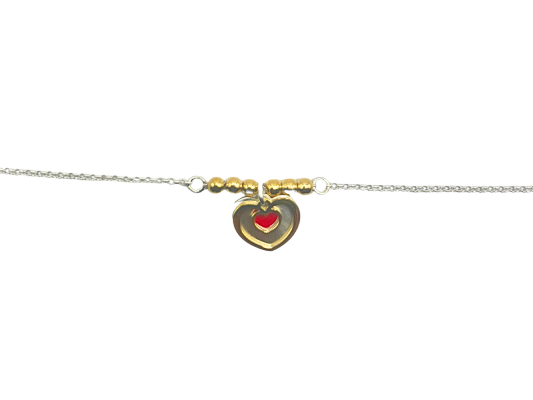 Hart bedel armband - 925 zilver -