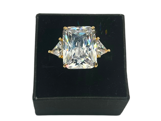Witte gouden kroon ring - 925 zilver -