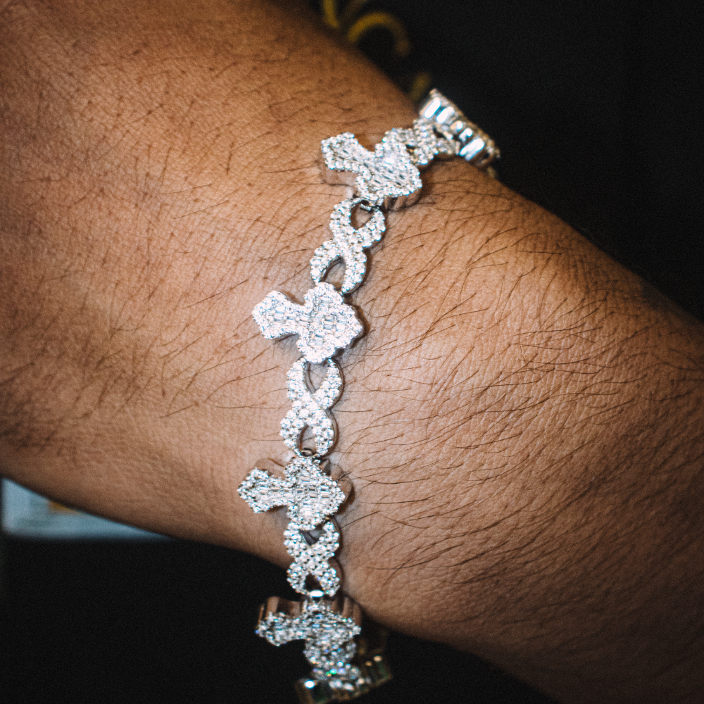 ICED OUT 'KRUIZEN' ARMBAND - 925 ZILVER -