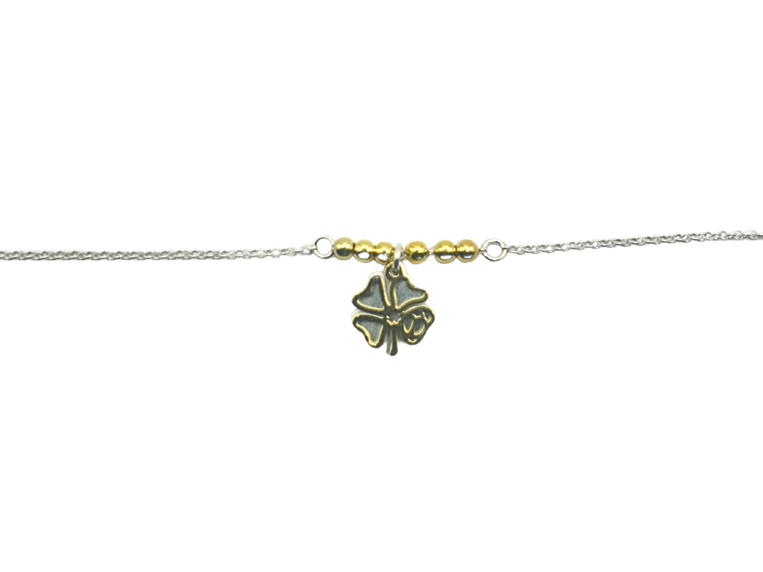 Klaver bedel armband - 925 zilver -