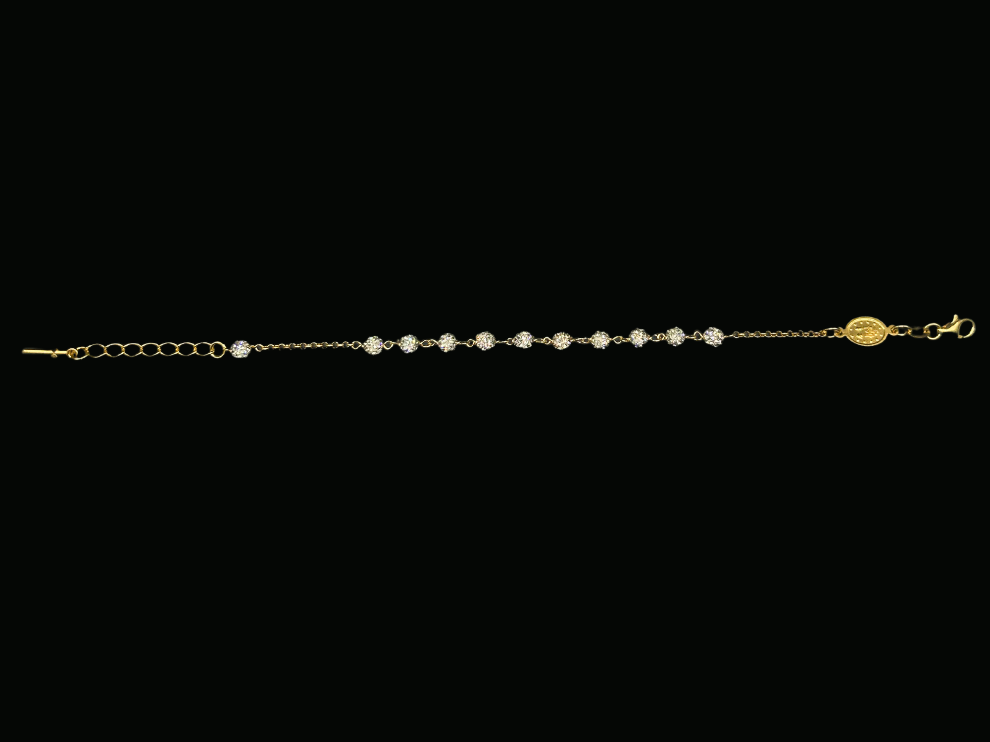 Gouden rozenkrans armband - 925 zilver -