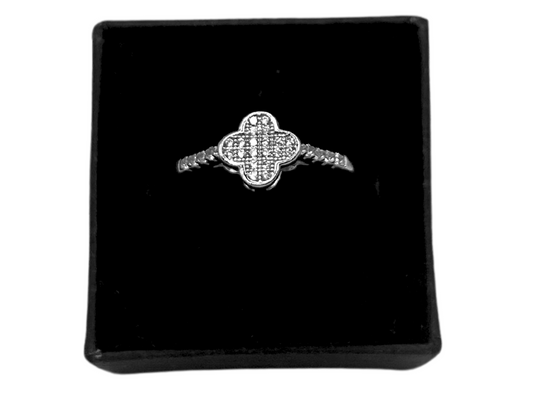 Kleine klaver ring - 925 zilver -