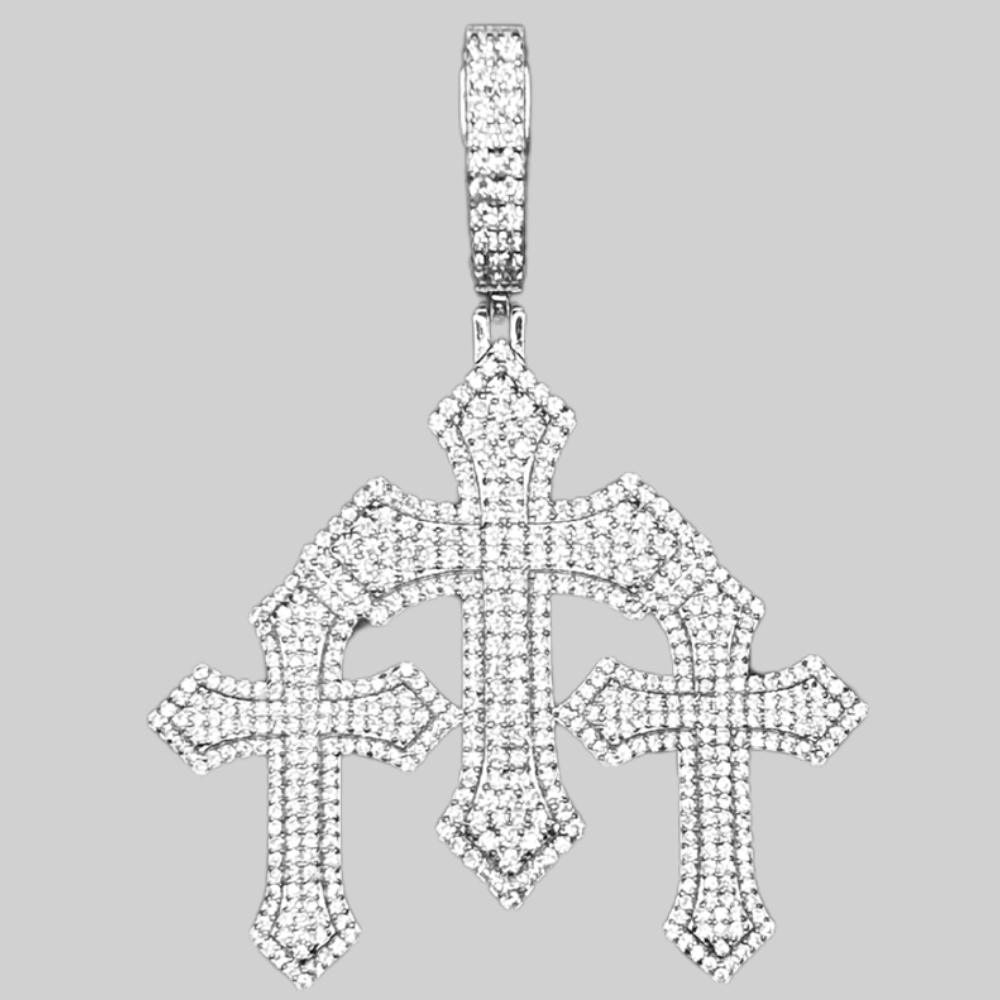 ICED OUT 3 KRUIZEN HANGER - 925 ZILVER -
