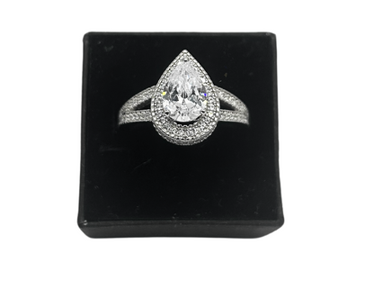 ovale iced out ring - 925 zilver -
