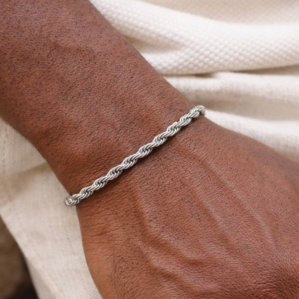 Silver rope bracelet - 925 silver -