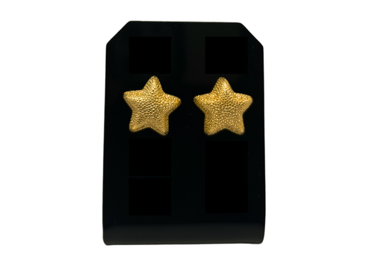 Silver gold star earrings
