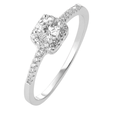 Zilveren classic zirkonia ring - 925 zilver -