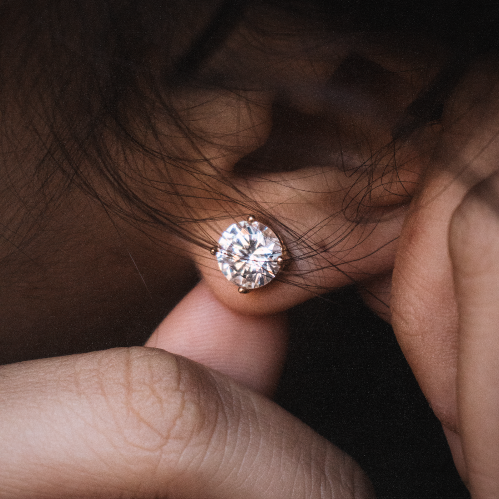 ZILVEREN GOLDPATED ZIRKONIA OORBELLEN - 925 ZILVER -