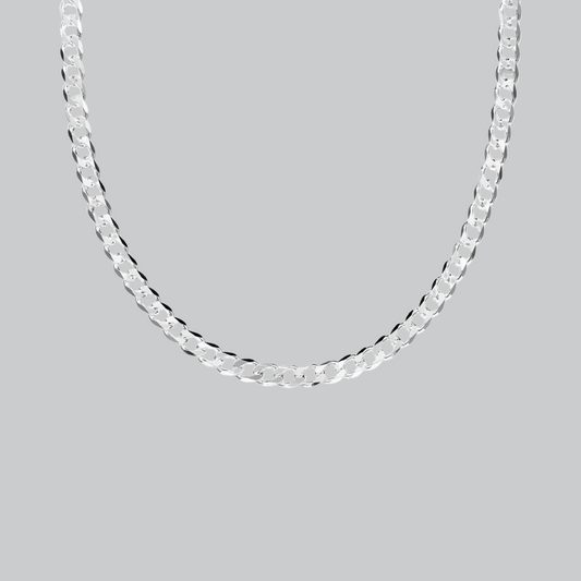 4.5 MM massief platte cuban ketting - 925 zilver -