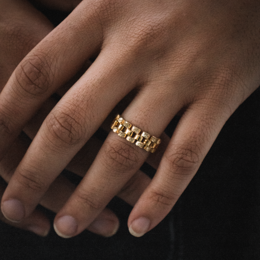 14 KARAAT 'SCHAKELRING' - 14 KARAAT GOUD -