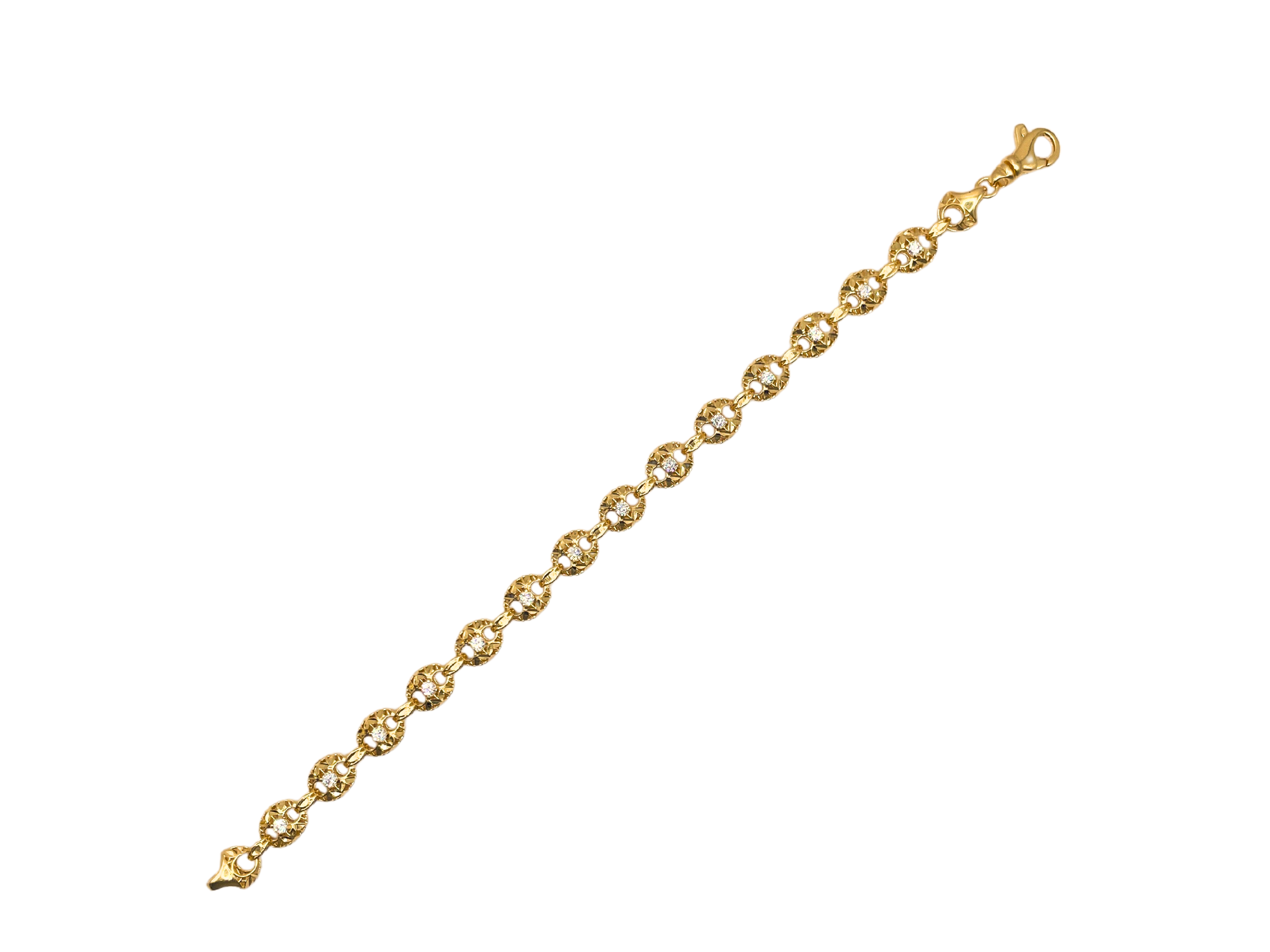Silver gold luxury XII iced out bracelet 
