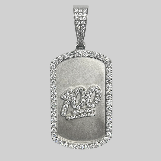 Pendentif plaque 100 argent