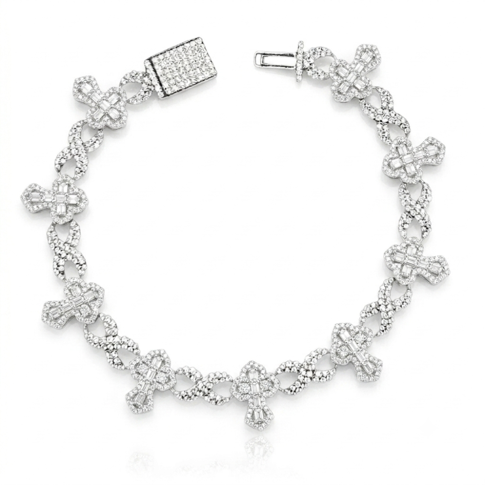 ICED OUT 'KRUIZEN' ARMBAND - 925 ZILVER -