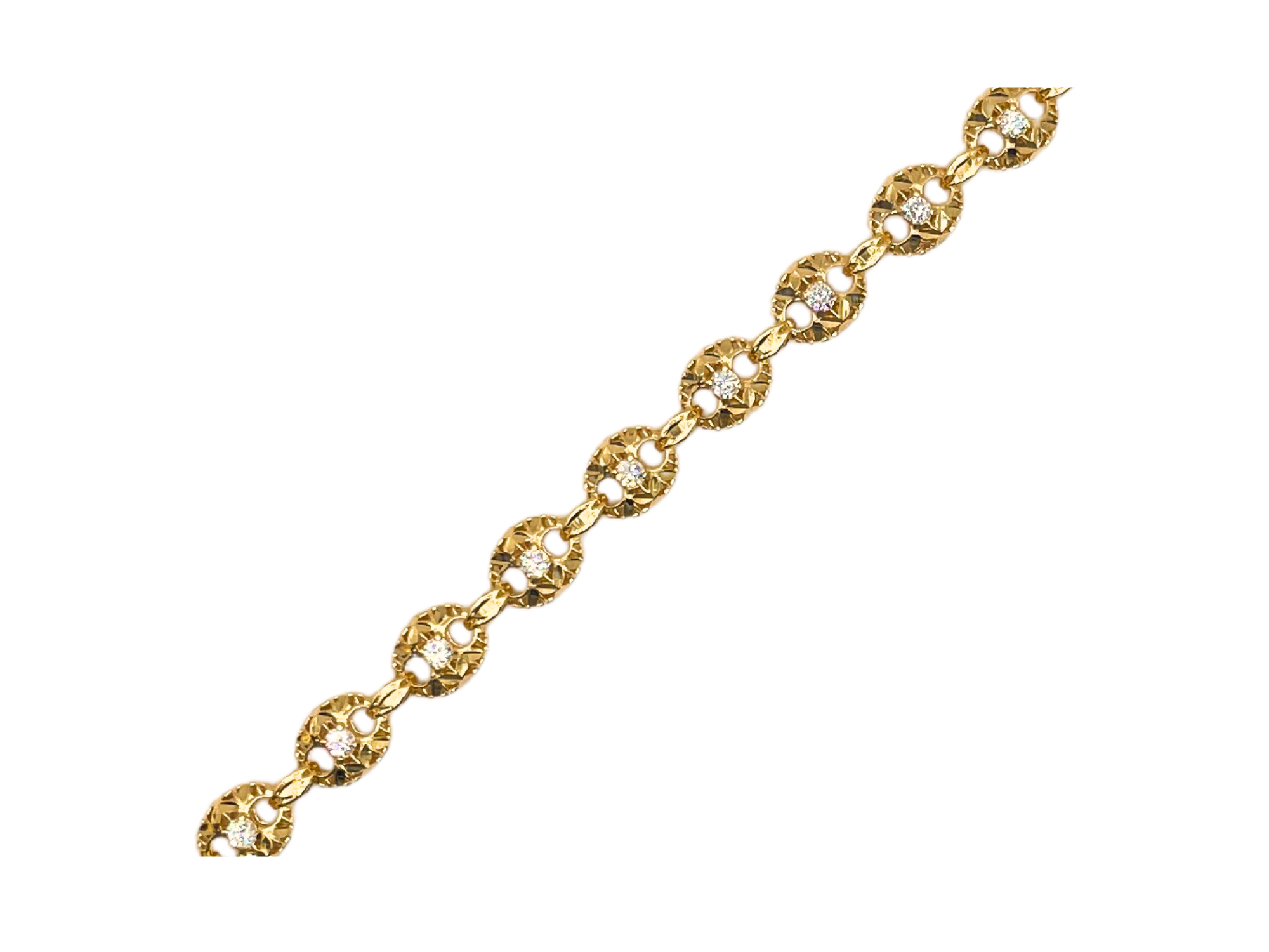 Silver gold luxury XII iced out bracelet 