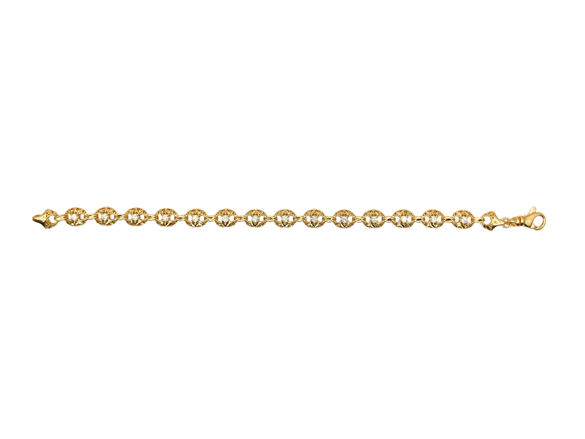 Silver gold luxury XII iced out bracelet 