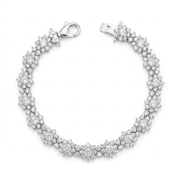 ICED OUT 'FLOWER' ARMBAND - 925 ZILVER -