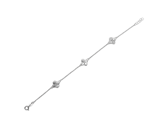 Silver three clover bracelets 