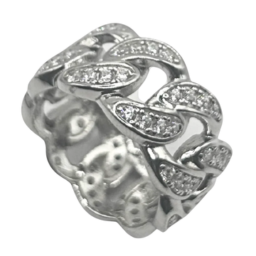 Zilveren 'dikke' cuban ring - 925 zilver -