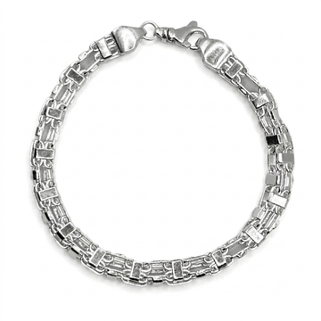 ZILVEREN 6 MM MASSIEVE BLOK ARMBAND - 925 ZILVER -