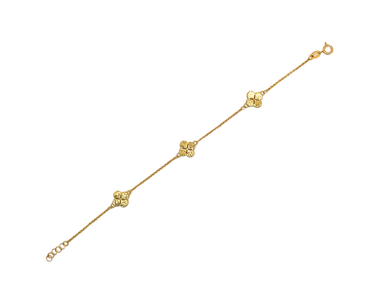Silver gold 3 clover bracelet