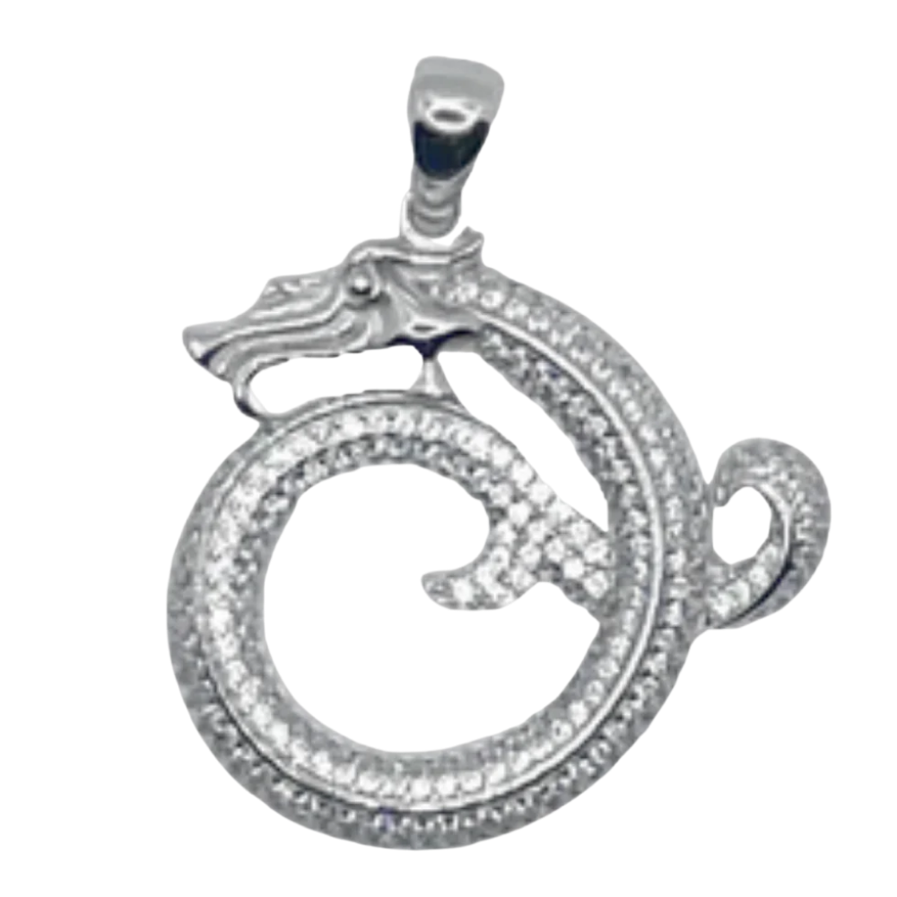 Zilveren draak hanger - 925 zilver -