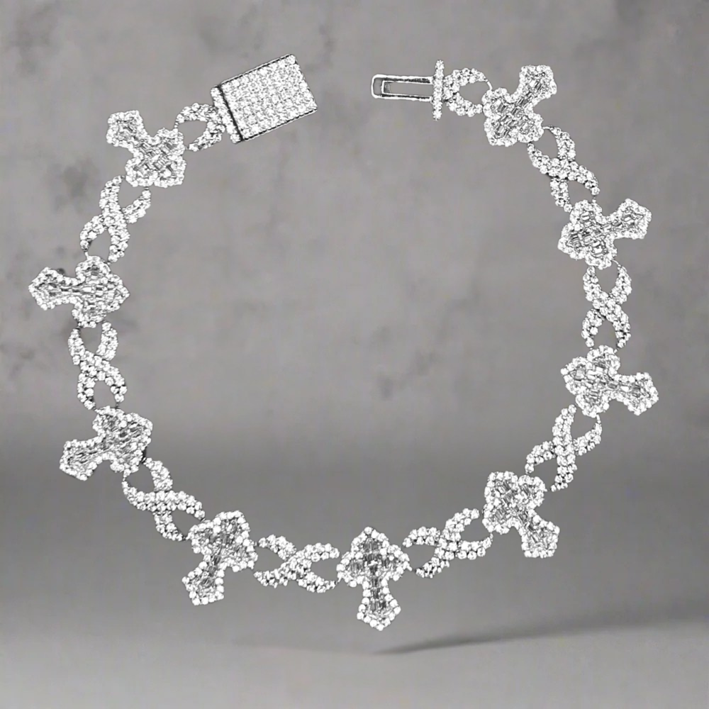ICED OUT 'KRUIZEN' ARMBAND - 925 ZILVER -