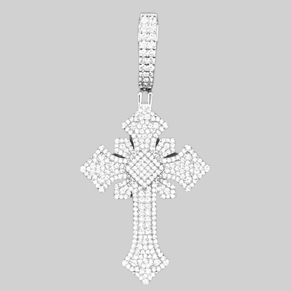 ICED OUT KRUIS HANGER IXI - 925 ZILVER -