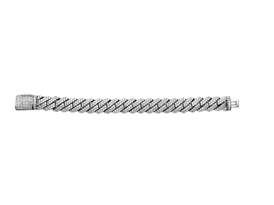 Silver Cuban bracelet iced out