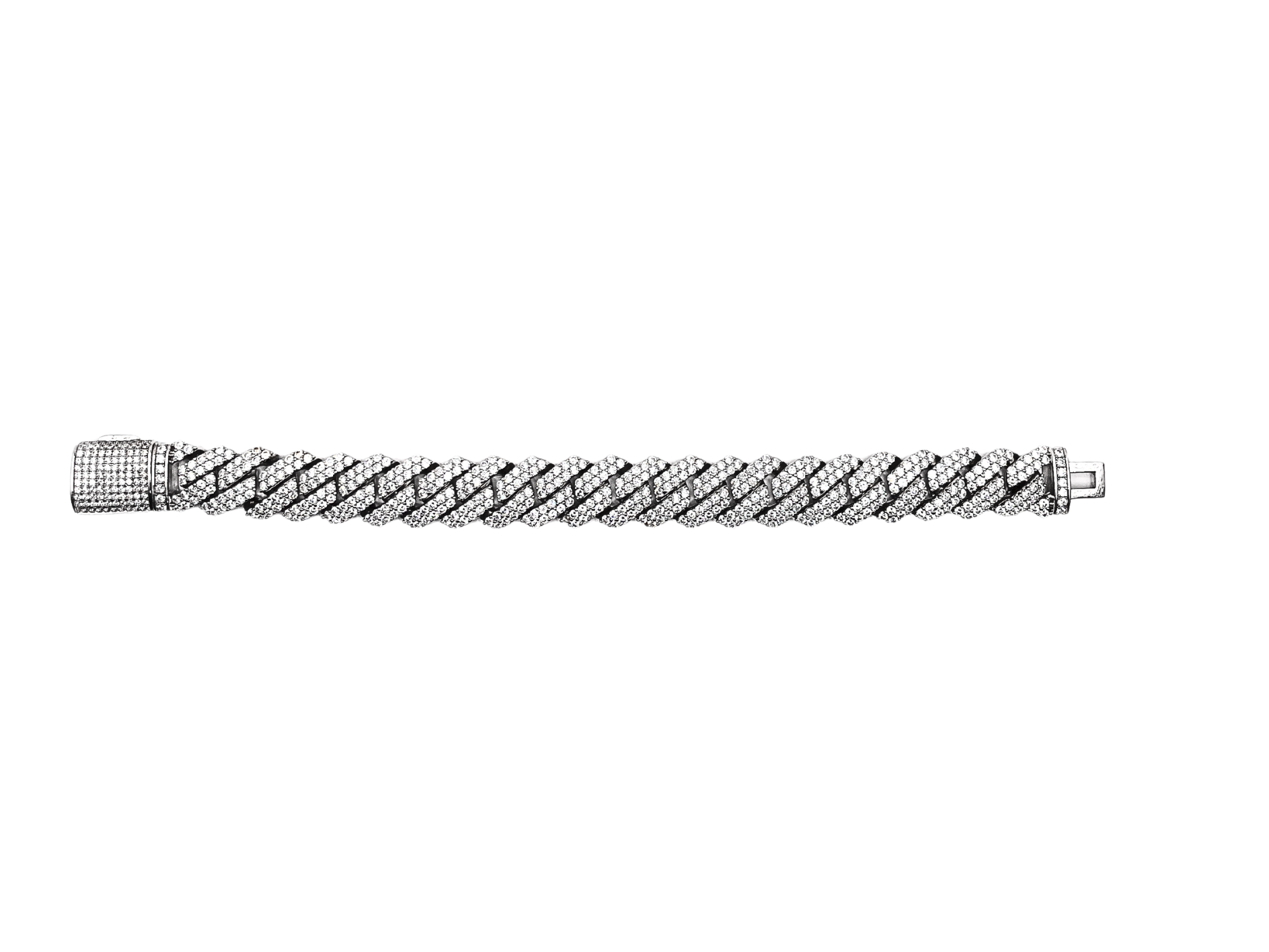 Silver Cuban bracelet iced out
