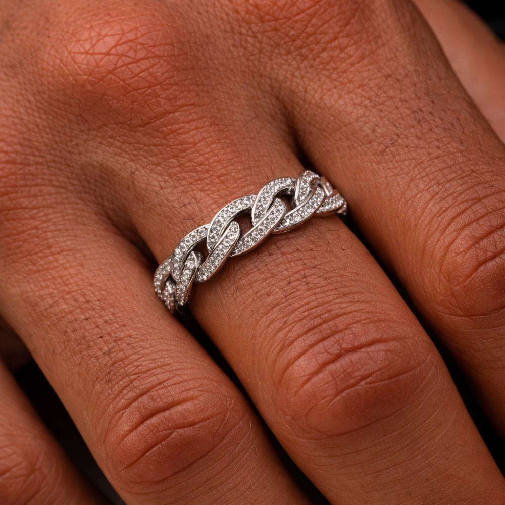 Silver Cuban ring - 925 silver -